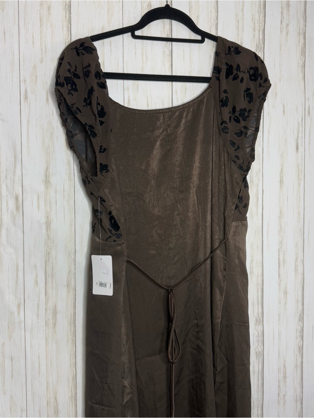 Lucky Brand NWT Chocolate Brown Velvet Burnout Button-Front Dress XXL - Picture 6 of 9